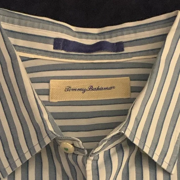 TOMMY BAHAMA LS All Cotton Shirt w Hidden BD Collar - Picture 3 of 7
